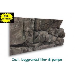 Kisar 98x48 cm incl. baggrundsfilter & pumpe